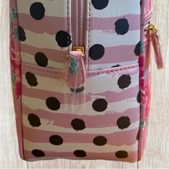 LUV BETSEY Weekender Cosmetic Bag Betsey Johnson Roses Polkadots Zebra Print - Picture 15 of 15